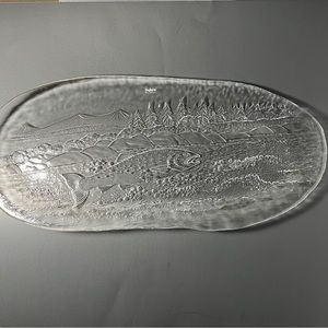 Nybro Sweden Glass Fish Platter
